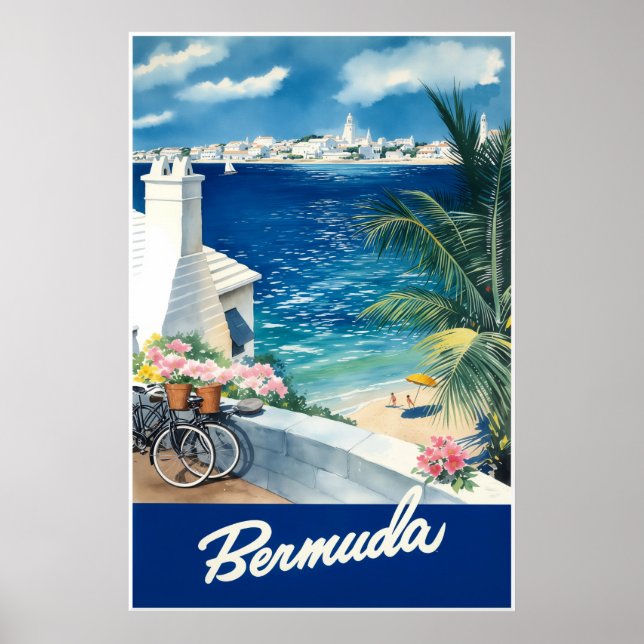 Poster cartaz de viagem de Bermudas (Frente)