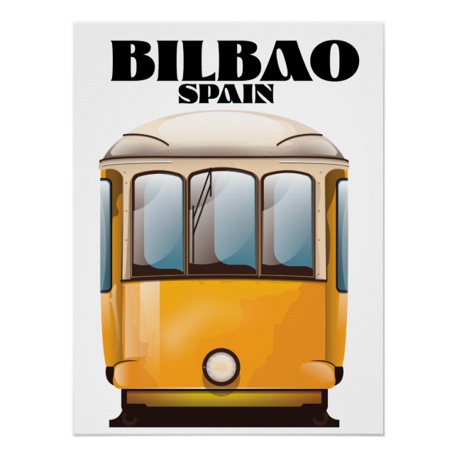 Póster Cartaz de viagem de bonde Bilbao Espanha (Frente)