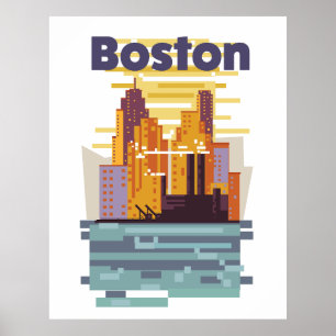 Poster Cartaz de viagem de Boston