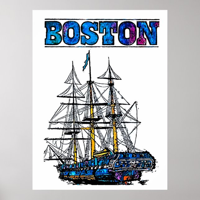 Poster cartaz de viagem de Boston (Frente)