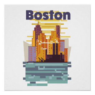 Póster Cartaz de viagem de Boston