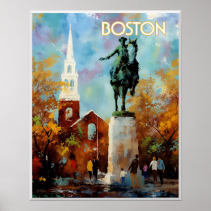 Poster Cartaz de Viagem de Boston