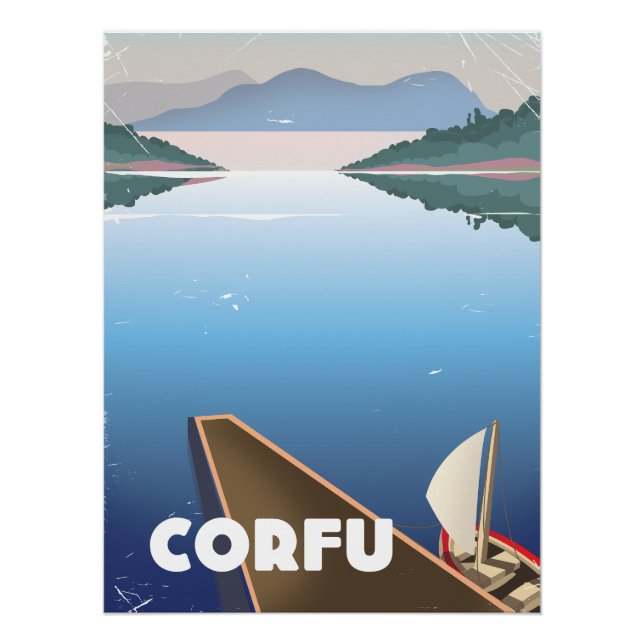 Póster Cartaz de viagem de Corfu (Frente)