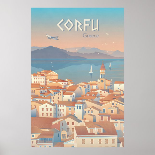 Poster Cartaz de Viagem de Corfu Grécia (Frente)