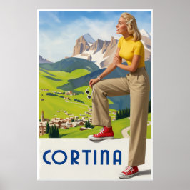 Poster Cartaz de viagem de Cortina, Itália