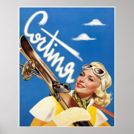 Poster Cartaz de viagem de Cortina, Itália