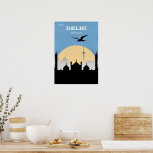 Poster Cartaz de Viagem de Deli, Índia