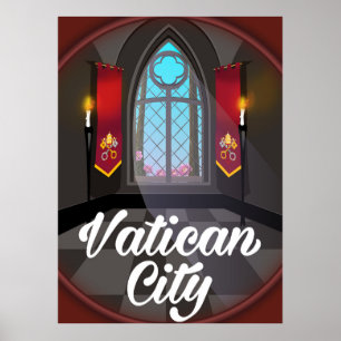 Poster cartaz de viagem de desenho animado da cidade do V