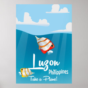 Póster Cartaz de viagem de desenho animado de Luzon, Fili