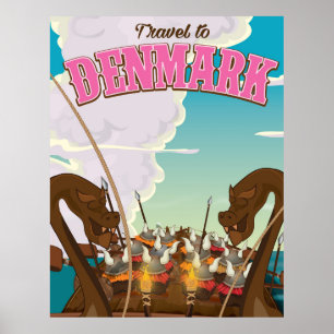 Póster Cartaz de viagem de desenho animado engraçado dos 