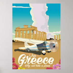 Poster Cartaz de viagem de desenho animado estilo retrô d