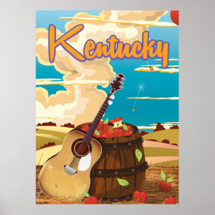 Póster cartaz de viagem de desenho animado vintage do Ken