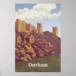 Poster Cartaz de Viagem de Durham Inglaterra