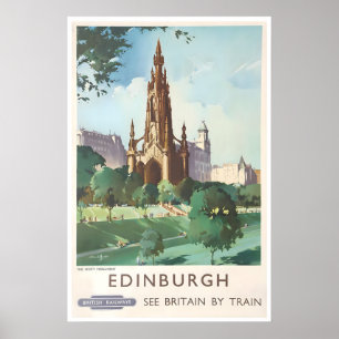 Poster Cartaz de Viagem de Edimburgo Arte Escocesa Escóci