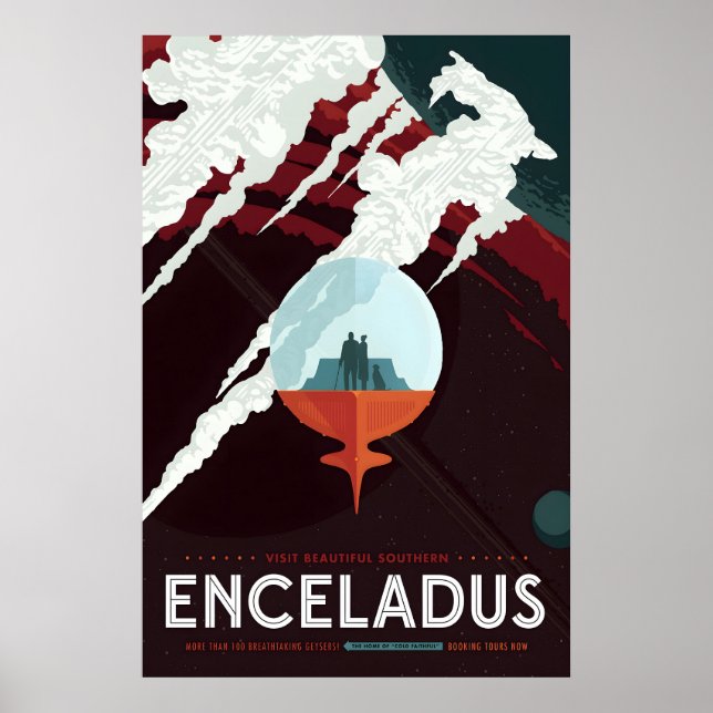 Poster Cartaz de Viagem de Encélado de Ficção Científica  (Frente)