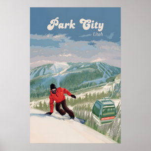 Poster Cartaz de Viagem de Esqui em Park City