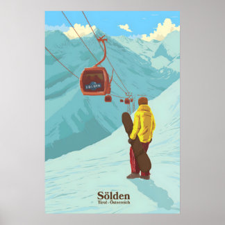 Poster Cartaz de Viagem de Esqui em Solden