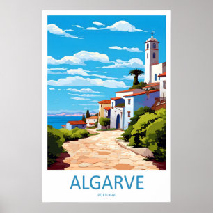 Poster Cartaz de Viagem de Esqui Nacional Vintage Algarve