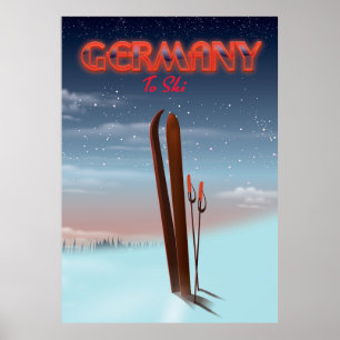 Poster Cartaz de viagem de esqui no gelo da Alemanha