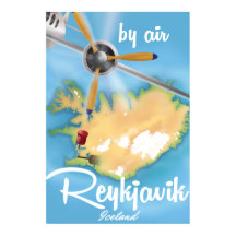 cartaz de viagem de férias em Reykjavik, Islândia