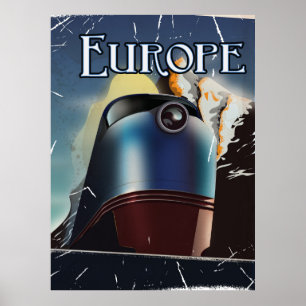 Poster Cartaz de viagem de férias na Europa