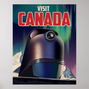 Poster Cartaz de viagem de ficção científica Visite o Can