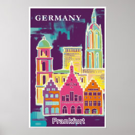 Poster cartaz de viagem de Frankfurt, Alemanha