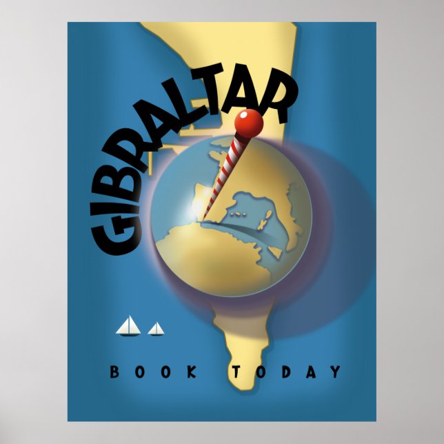 Poster cartaz de viagem de Gibraltar (Frente)