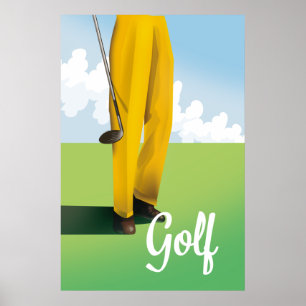 Poster Cartaz de viagem de golfe vintage