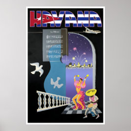 Poster Cartaz de Viagem de Havana Cuba Arte Cubano