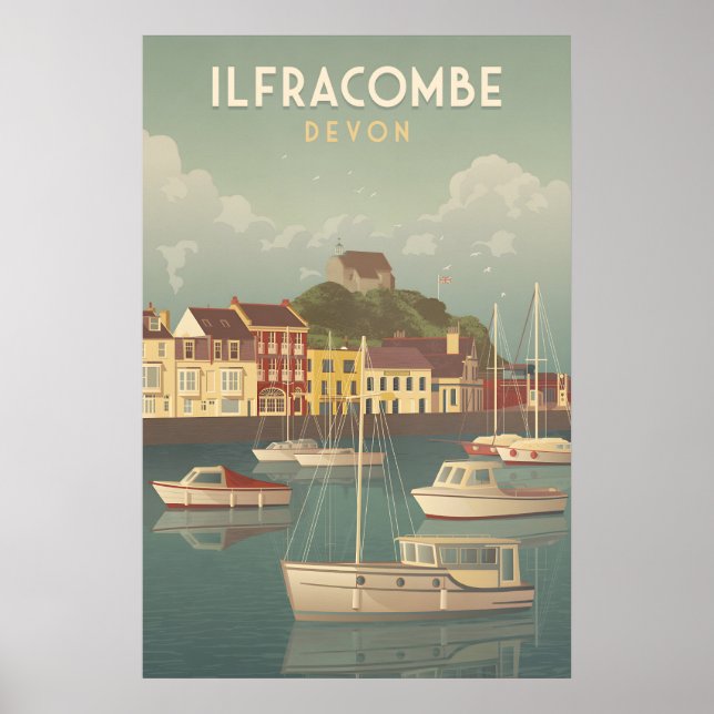 Poster Cartaz de Viagem de Ilfracombe Devon (Frente)