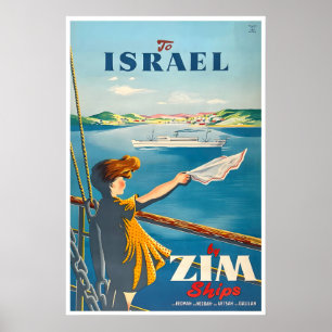 Poster Cartaz de Viagem de Israel Arte Israelense Impress