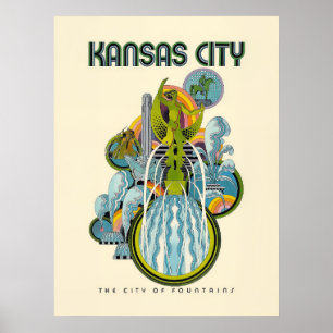 Poster cartaz de viagem de Kansas City