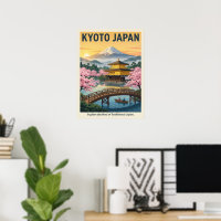 Cartaz de Viagem de Kyoto Japão | Arte de Parede d