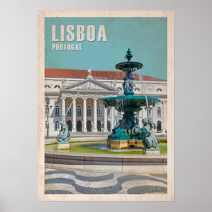 Poster Cartaz de Viagem de Lisboa Teatro D. Maria II, Por
