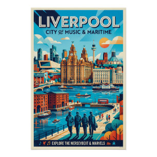 Póster Cartaz de Viagem de Liverpool