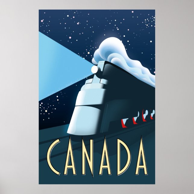 Poster Cartaz de viagem de locomotiva do Canadá (Frente)