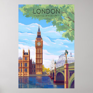 Poster Cartaz de Viagem de Londres Big Ben