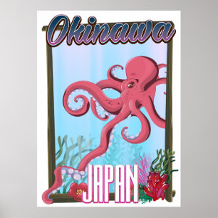 Poster Cartaz de viagem de lula do Japão Okinawa