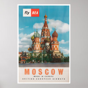 Poster Cartaz de Viagem de Moscou Arte da Rússia Impressã