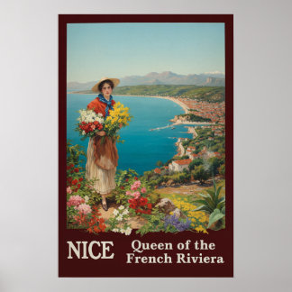 Poster Cartaz de viagem de Nice, França 