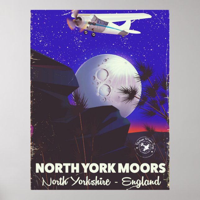 Póster Cartaz de viagem de North York Moors Inglaterra (Frente)