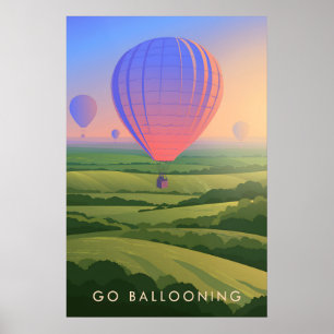 Poster Cartaz de Viagem de Passeio de Balão