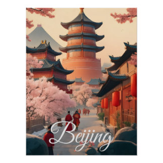 Póster Cartaz de Viagem de Pequim China