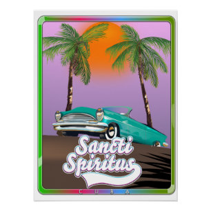 Póster cartaz de viagem de Sancti Spiritus, Cuba.