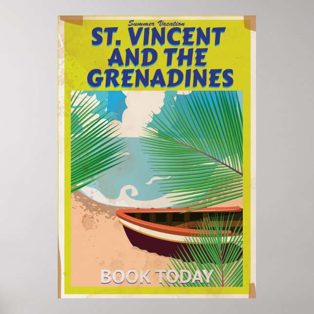 Poster Cartaz de Viagem de São Vicente e Granadinas (Frente)