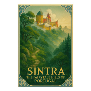 Póster Cartaz de Viagem de Sintra, Portugal