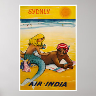 Poster Cartaz de Viagem de Sydney Arte de Praia da Austrá