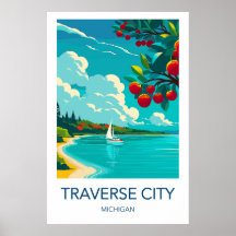 Cartaz de Viagem de Traverse City