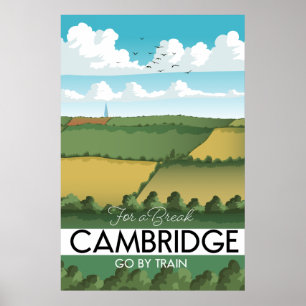 Poster Cartaz de viagem de trem de Cambridge